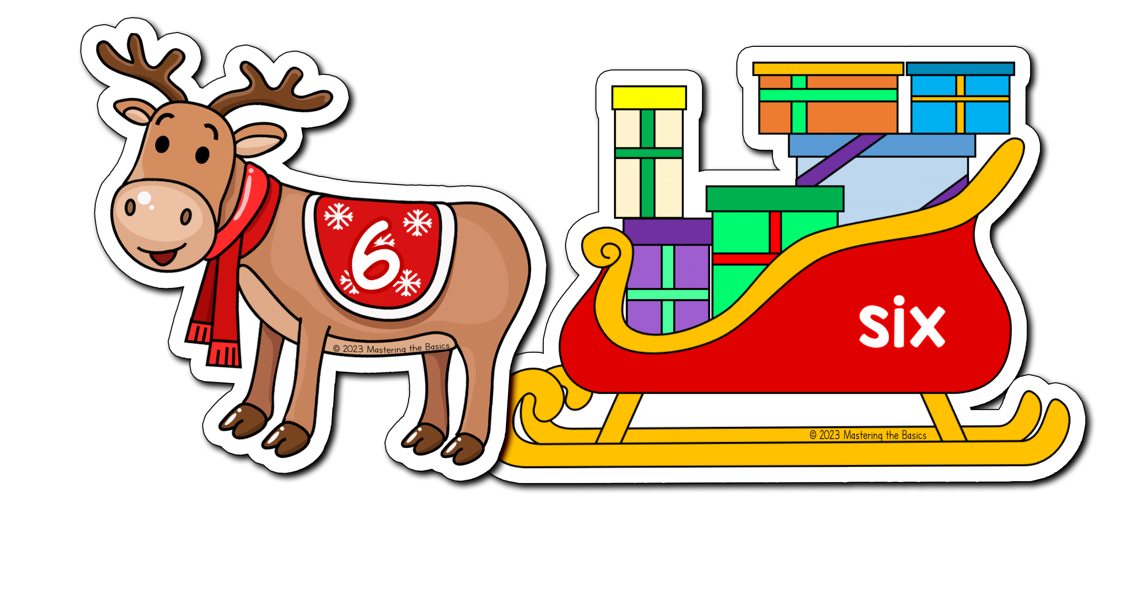 Reindeer and Sleigh Number Match